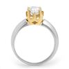 Image 2 : 1.0 CTW Certified VS/SI Diamond Solitaire Ring 14K 2-Tone Gold - REF-291X3T - 11135