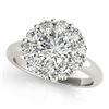 Image 1 : 1.38 CTW Certified VS/SI Diamond Solitaire Halo Ring 18K White Gold - REF-226M2F - 27012