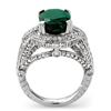 Image 2 : 8.50 CTW Emerald & Diamond Ring 14K White Gold - REF-155W3H - 11900