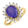 Image 1 : 3.05 CTW Tanzanite & Diamond Ring 10K Yellow Gold - REF-96M8F - 13801