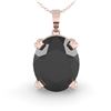 Image 2 : 5.0 CTW Oval Black Diamond Designer Necklace 14K Rose Gold - REF-114M9F - 38433