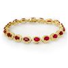 Image 1 : 12.75 CTW Ruby Bracelet 10K Yellow Gold - REF-118M2F - 11690