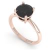 Image 2 : 2.0 CTW Black Diamond Engagement Designer Ring 14K Rose Gold - REF-60X4T - 38475