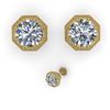 Image 2 : 1.05 CTW Certified VS/SI Diamond Stud Earrings 18K Yellow Gold - REF-168M2F - 35953