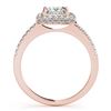 Image 2 : 1.05 CTW Certified VS/SI Princess Diamond Solitaire Halo Ring 18K Rose Gold - REF-229T5X - 27142