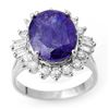 Image 1 : 8.03 CTW Tanzanite & Diamond Ring 18K White Gold - REF-308M9F - 10429