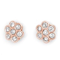 1.80 CTW Certified VS/SI Diamond Earrings 14K Rose Gold - REF-122X5T - 11276