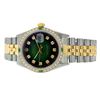 Image 2 : Rolex Ladies Two Tone 14K Gold/SS, Diam Dial & Diam/Emerald Bezel, Saph Crystal - REF-368X7A