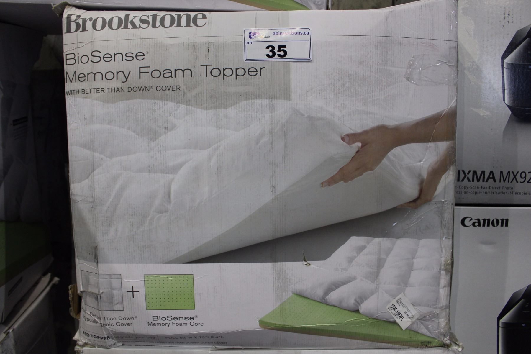 Brookstone Biosense Memory Foam Mattress Topper Full Size Able Auctions Brookstone Biosense Memory Foam Topper