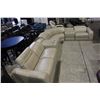 Image 1 : 7 PIECE LEATHER SECTIONAL SOFA SET WITH IPOD CONSOLES AND SPEAKERS, CINDY CRAWFORD HOME