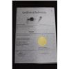 Image 2 : CERTIFIED SAPPHIRE + DIAMOND SOLITAIRE RING, 1.25CT SQUARE CUT SAPPHIRE + 2 SIDE DIAMONDS, INCLUDES