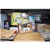 Image 2 : SHELF LOT - STOVE TOP GLASS PERCOLATOR, PASTA MAKER, MISC DISHES, KITCHEN AND BATHROOM GOODS