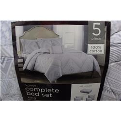 5 PIECE 100% COTTON COMPLETE BED SET KING SIZE