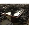 Image 2 : MAHOGANY INLAYED 6' BOARDROOM TABLE WITH MATCHING 4 DOOR CREDENZA