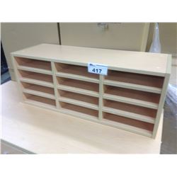 MAPLE 12 COMPARTMENT FILE CUBBY, BRAND NEW