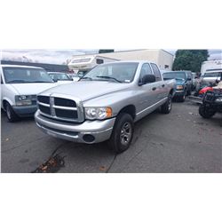 2005 DODGE RAM 1500, CREWCAB, GREY, GAS, AUTOMATIC, VIN#1D7HU18D85S210142, 228,277KMS,