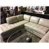 Image 2 : 3 PCS LEATHER BERMUDA TAUPE LARGE CHAISE U-SHAPE SECTIONAL COUCH