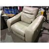 Image 2 : CINDY CRAWFORD HOME OVER SIZED RECLINING LEATHER TAUPE ARM CHAIR