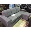 Image 2 : GREY FABRIC 3 SEAT SOFA WITH LOUNGER