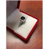 Image 2 : CERTIFIED 1.25CT BLUE SAPPHIRE 7 DIAMOND RING. SQUARE CUT & 2 SHOULDER DIAMONDS