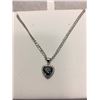 Image 2 : CERTIFIED OCEAN BLUE MYSTIC TOPAZ & DIAMOND NECKLACE 1.9CT HEART CUT