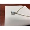 Image 2 : EMERALD CUT BLUE TOPAZ & DIAMOND NECKLACE, DOUBLE LOOP BAIL SETTING