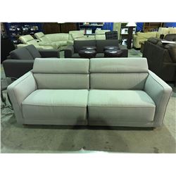 NATUZZI GREY UPHOLSTERED DOUBLE SUPER SINGLE SLEEPER CONVERTIBLE SOFA