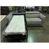 Image 2 : NATUZZI GREY UPHOLSTERED DOUBLE SUPER SINGLE SLEEPER CONVERTIBLE SOFA