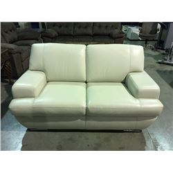 OFF WHITE LEATHER LOVE SEAT