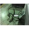 Image 1 : GLASS TOP WITH WROUGHT IRON BASE END TABLE