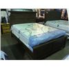 Image 1 : WOOD GRAIN FINISH QUEEN SIZED BED - HEADBOARD, FOOTBOARD & RAILS