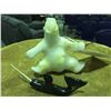 Image 2 : 2 INUIT SOAP STONE CARVINGS -POLAR BEAR & NARWHAL
