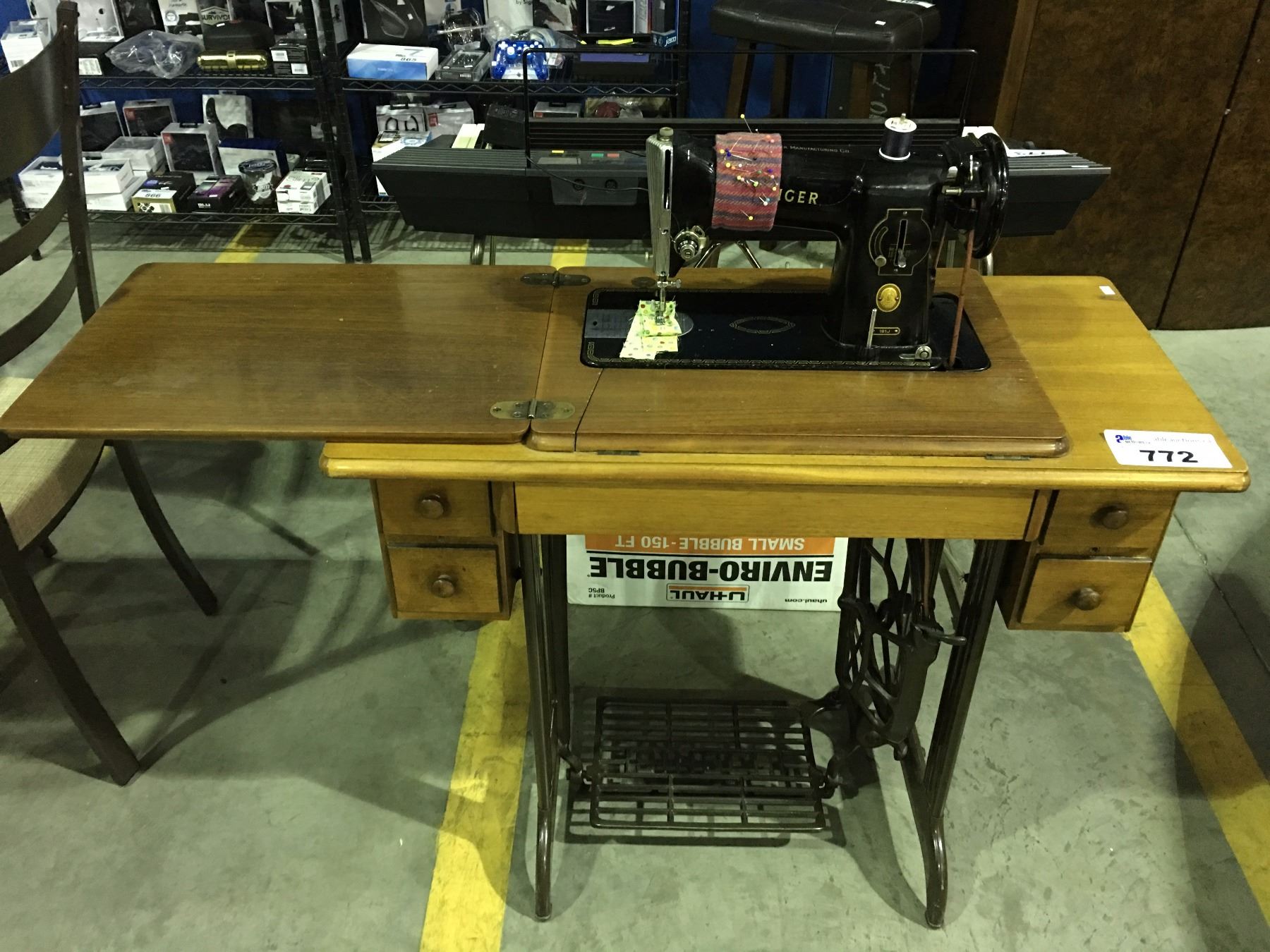 VINTAGE SINGER MODEL 191J TREADLE SEWING MACHINE