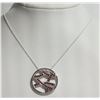 Image 2 : Sterling Silver Red Crystal ''Hot Diamond '' Pendant Necklace with chain Retail $300