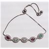 Image 2 : Sterling Silver Emerald, Ruby, Sapphire (Total 1.90ct) Bracelet Insurance Value $500