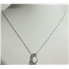 Image 2 : STERLING SILVER OPAL(6CT) & CUBIC CRYSTALS NECKLACE RETAIL $550