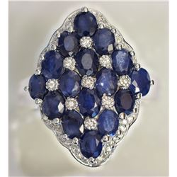 STERLING SILVER SAPPHIRE LARGE RING RETAIL $600