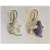 Image 2 : 10KT YELLOW GOLD BLUE & WHITE CUBIC ZIRCONIA RETAIL $120