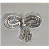 Image 2 : STERLING SILVER CUBIC ZIRCONIA BOW PENDANT RETAIL $100
