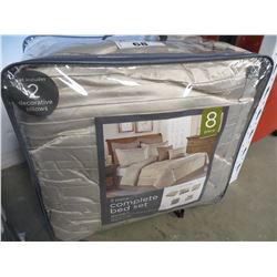 8 PIECE COMPLETE DANSVILLE QUEEN BED SET IN  BAG