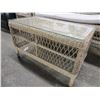 Image 2 : 4 PIECE WICKER PATIO SET (2 CHAIRS, SOFA, TABLE)