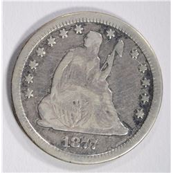 1877-CC SEATED QUARTER, FINE