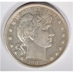 1903-O BARBER HALF DOLLAR, AU/UNC