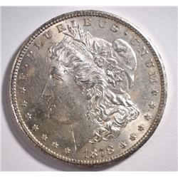 1878-S MORGAN SILVER DOLLAR, CH BU