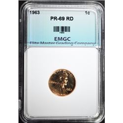 1963 LINCOLN CENT EMGC SUPERB GEM PLUS PF RD
