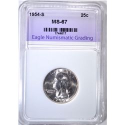 1954-S WASHINGTON QUARTER ENG SUPERB GEM BU