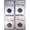 Image 1 : 1960, '61, '62, '63 WASHINGTON QTRS NGC PF67