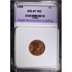 1958 LINCOLN CENT ENG SUPERB GEM BU RED