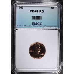 1963 LINCOLN CENT EMGC SUPERB GEM PLUS PF RD