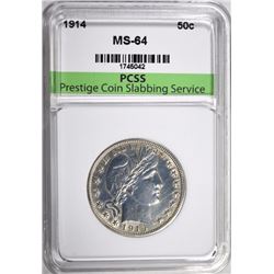 1914 BARBER HALF DOLLAR, PCSS CH/GEM BU